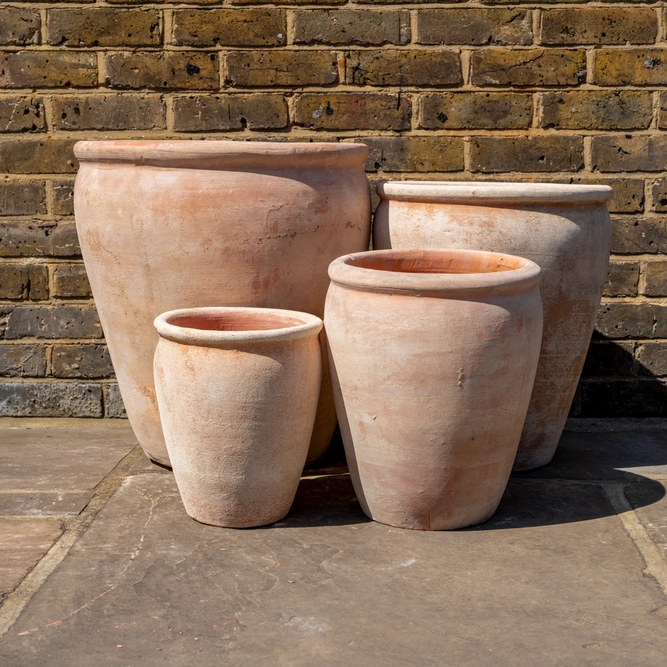 Aged Terracotta Belly Rim Stretched Planter (D25cm x H30cm) Handmade Outdoor Plant Pot - image 1