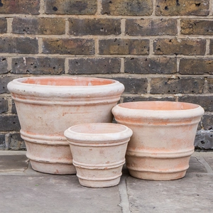 Aged Terracotta Coni Planter - Handmade Outdoor Plant Pot