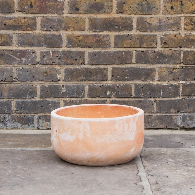 Aged Terracotta Handmade Bowl Planter (D38cm x H20cm) Outdoor Plant Pot - image 2