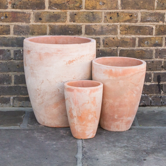 Aged Terracotta Handmade Egg High Planter (D42cm x H51cm) Outdoor Plant Pot - image 1