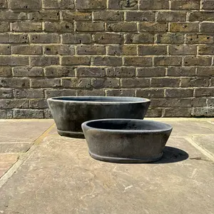 Alice Choko Patina (W35XH14XD21.5cm) Outdoor Oval Trough Planter Plant Pot - image 1