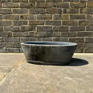 Alice Choko Patina (W60XH20XD31cm) Outdoor Oval Trough Planter Plant Pot - image 3