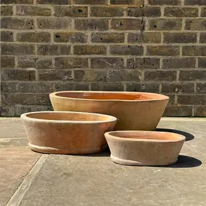 Alice Patina (3 Sizes) Outdoor Oval Trough Planter Plant Pot