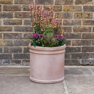 Antique Sand Cylinder Rim Stone Planter (D38 x H37cm) Terracotta Outdoor Plant Pot - image 3