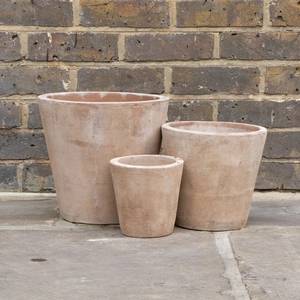 Antique Sand Handmade Cache Stone Planter (Pot Sizes 16cm-23cm) Outdoor Plant Pot