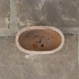 Antique Sand Handmade Oval Stone Trough (D23 x W13 x H12cm) Terracotta Outdoor Plant Pot - image 4