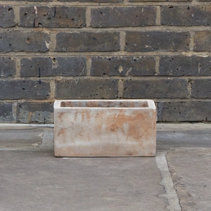 Antique Stone Handmade Trough Planter (D29 x W16 x H14cm) Outdoor Plant Pot - image 2