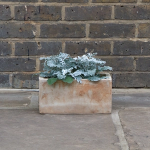 Antique Stone Handmade Trough Planter (D29 x W16 x H14cm) Outdoor Plant Pot - image 3