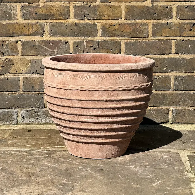Antique Sand Ribbed Urn (Pot Size D55xH47cm) Terracotta Outdoor Plant Pot - image 3