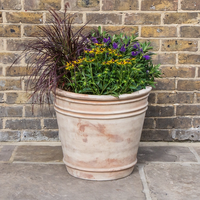 Antique Stone Triple Rim Planter (D53cm x H47cm) Outdoor Plant Pot - image 3