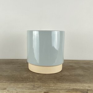 Ava Light-Grey Glaze (D13cm x H13cm) Indoor Plant Pot Cover - image 1