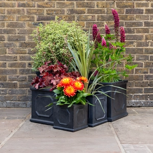Chelsea Square Planter (L22xH22xD22cm) Fibreclay Square Outdoor Planters - image 2