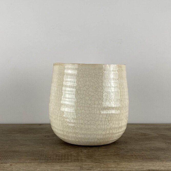 Como Ivory (D14cm x H15cm) Indoor Plant Pot Cover - image 1