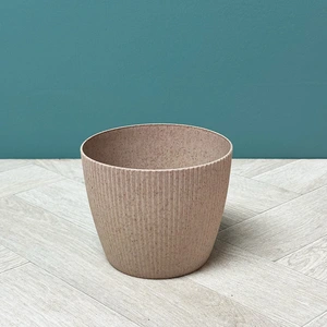 Copa Plastic Indoor Plant Pot Cover - Taupe (Size 14-30.5cm)