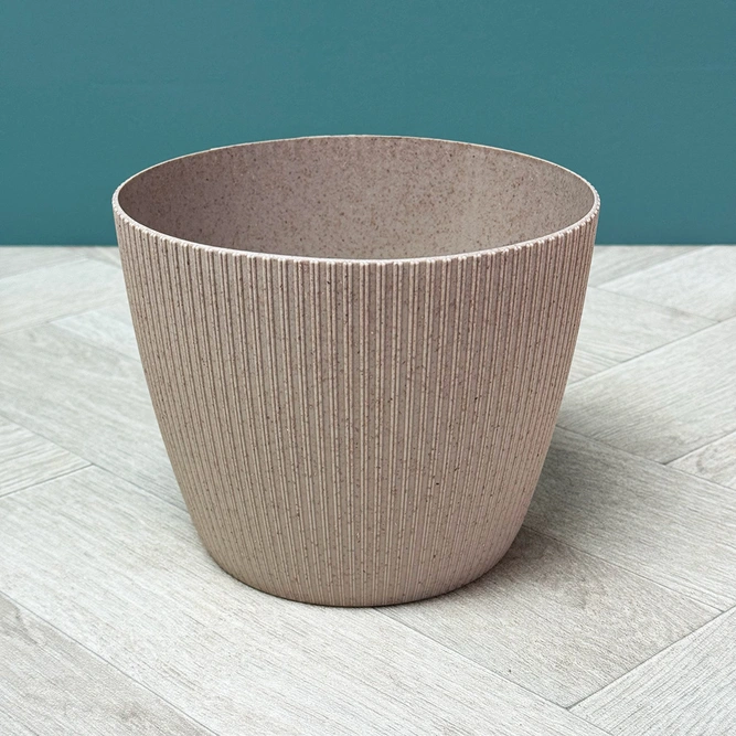 Copa Plastic Indoor Plant Pot Cover - Taupe (Pot Size 21.5x22cm) - image 1