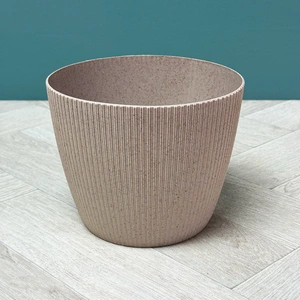 Copa Plastic Indoor Plant Pot Cover - Taupe (Pot Size 21.5x22cm) - image 1