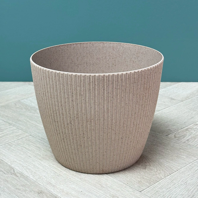 Copa Plastic Indoor Plant Pot Cover - Taupe (Pot Size 25.5x26cm) - image 1