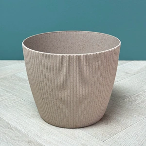 Copa Plastic Indoor Plant Pot Cover - Taupe (Pot Size 25.5x26cm) - image 1