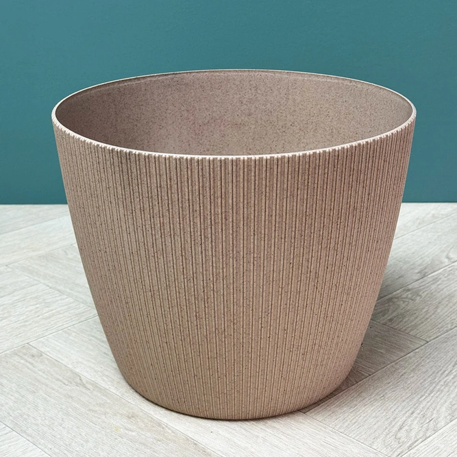 Copa Plastic Indoor Plant Pot Cover - Taupe (Pot Size 30.5x30cm) - image 1