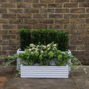 Corda Trough White (W74cm x H27cm x D27cm) Fibreclay Outdoor Trough Planter - image 2