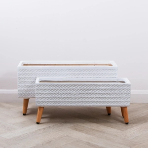 Corda Trough White (SIzes 58cm - 65cm) Multi-use Indoor Plant Pot Cover On Legs