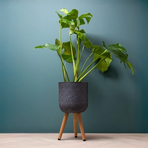 Diamond Pot on Legs Grey (D30cm x H52cm) Multi-use Indoor Plant Pot Cover On Legs - image 2