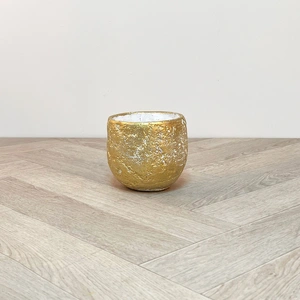 Diara Rough Cauldron Gold Indoor Plant Pot (11cm)