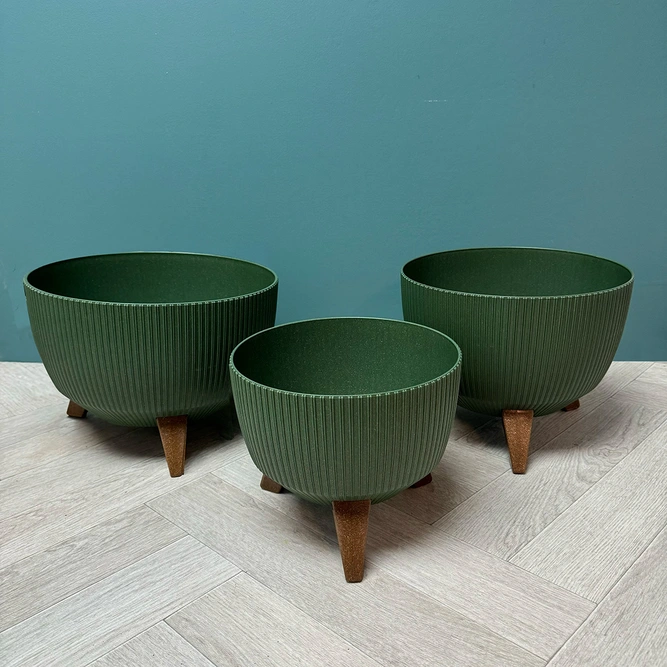 Doppio Bowl Stand Green (Pot Size H18xD29cm) - image 2