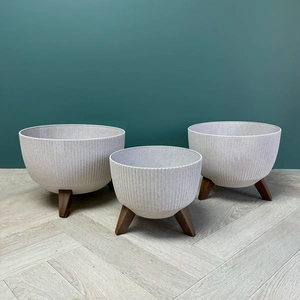 Doppio Bowl Stand White (Pot Size H18xD29cm) - image 2