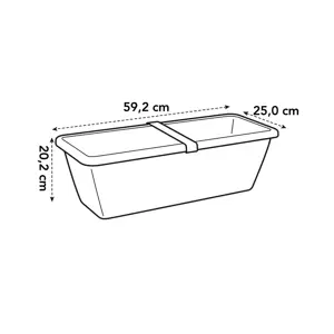 Elho Barcelona 60cm Extra Large Anthracite Trough Planter – (W 60 x H 21 x D 25 cm) - image 4