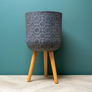Flower Pot on Legs Grey (D30cm x H52cm) Multi-use Indoor Plant Pot Cover On Legs - image 2