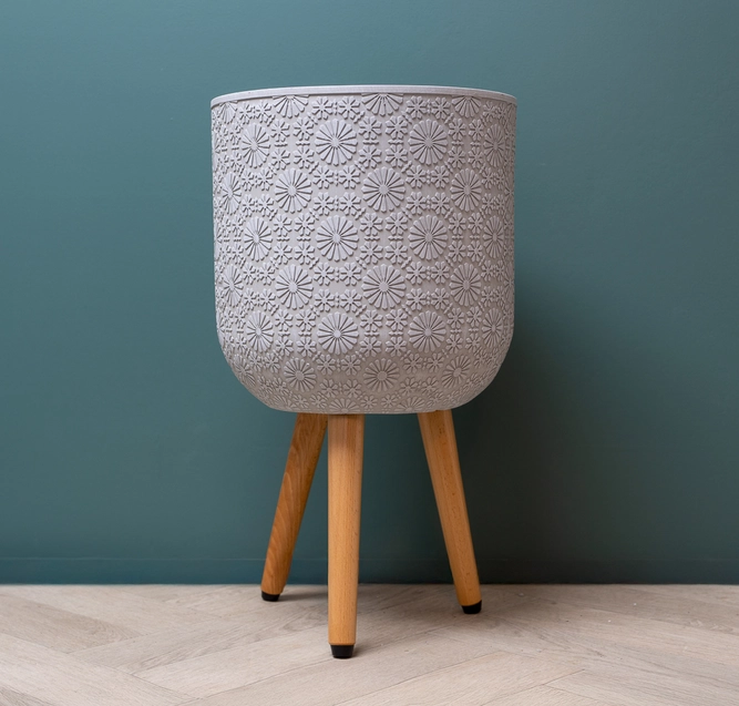 Flower Pot on Legs White (D30cm x H52cm) Multi-use Indoor Plant Pot Cover On Legs - image 2