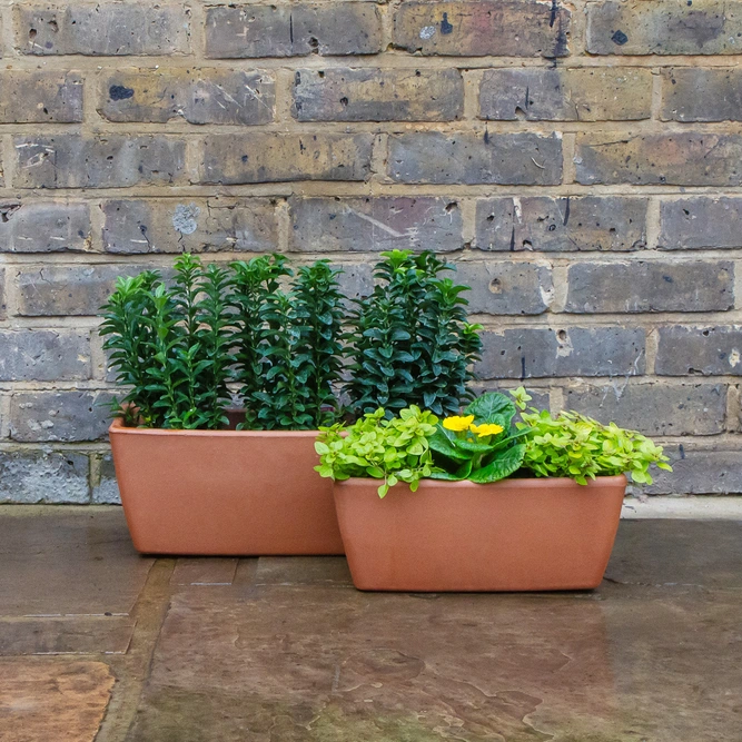 Garda Window Box Terracotta Trough Planter (W32cm x H13.1cm x D16cm) - image 2