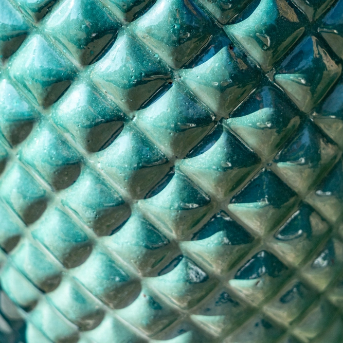 Glazed Terracotta Pineapple Egg Pot Celadon Green (D22cm x H18cm) Handmade Outdoor Planter Pot - image 3