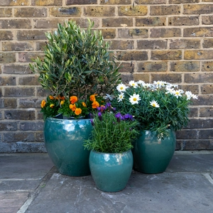 Glazed Celadon Green (D20cmx18cm) Handmade Outdoor Planter Pot - image 2