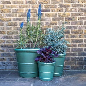 Glazed Terracotta Conical Ring Celadon Green (D27xH27cm) Handmade Outdoor Planter Pot - image 2