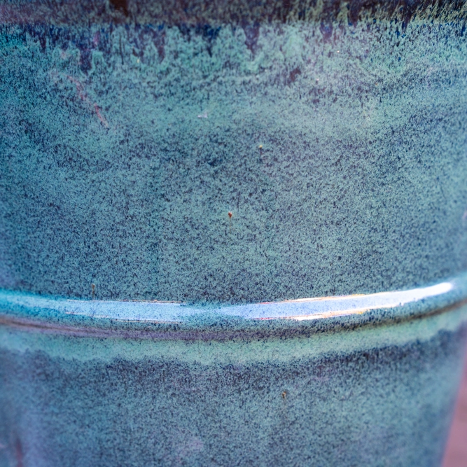 Glazed Terracotta Conical Ring Moss Green Planter (D35xH36cm) Handmade Outdoor Plant Pot - image 3