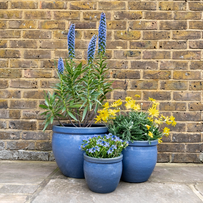 Glazed Terracotta Delta Rim Antique Grey Planter (D21cmx16cm) Handmade Outdoor Plant Pot - image 2