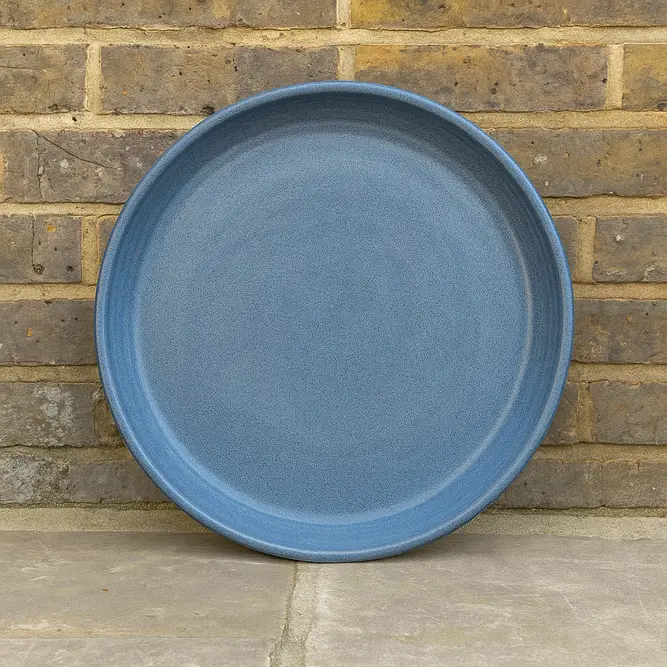 Glazed Terracotta Large Saucer Antique Grey (D45cm) Handmade Plant Pot Saucer - image 1
