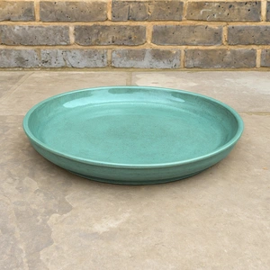Glazed Terracotta Large Saucer Celadon Green (D45cm) Handmade Plant Pot Saucer - image 2