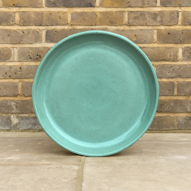 Glazed Terracotta Large Saucer Celadon Green (D45cm) Handmade Plant Pot Saucer - image 1