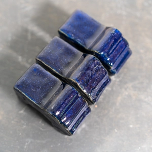 Glazed Terracotta Plant Pot Feet Blue (Set of 3) Handmade Planter Feet