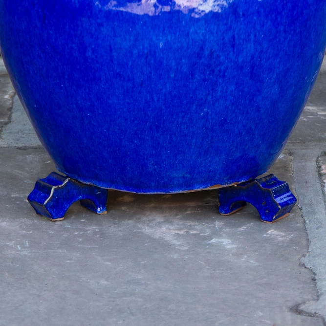 Glazed Terracotta Plant Pot Feet Blue (Set of 3) Handmade Planter Feet - image 4