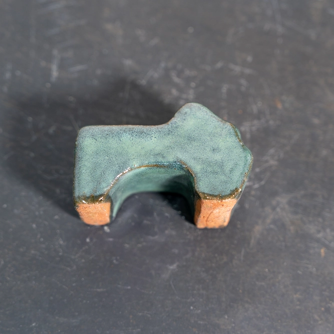 Glazed Terracotta Plant Pot Feet Moss Green (Set of 3) Handmade Planter Feet - image 4