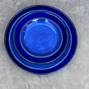 Glazed Terracotta Saucer Blue (D29cm) Handmade Plant Pot Saucer - image 2