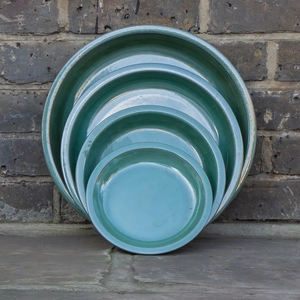 Glazed Terracotta Saucer Celadon Green - Handmade Plant Pot Saucer