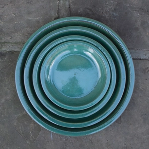 Glazed Terracotta Saucer Celadon Green (D20cm) Handmade Plant Pot Saucer - image 3