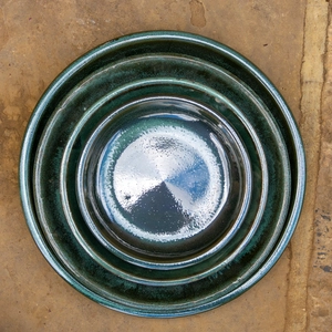 Glazed Terracotta Saucer Moss Green (D20cm) Handmade Plant Pot Saucer - image 2