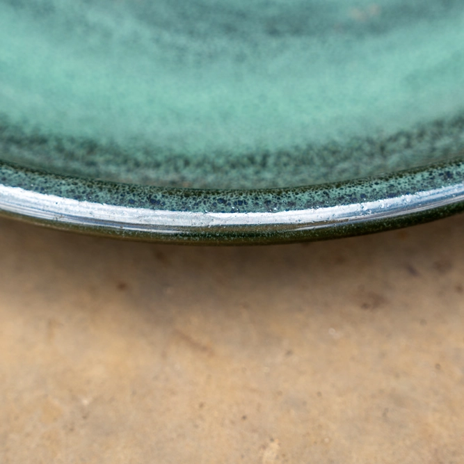 Glazed Terracotta Saucer Moss Green (D20cm) Handmade Plant Pot Saucer - image 4