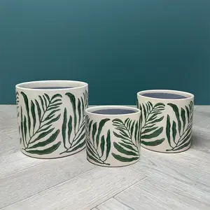 Green Branch Pot (3 Sizes) Glazed Ceramic Plant Pot